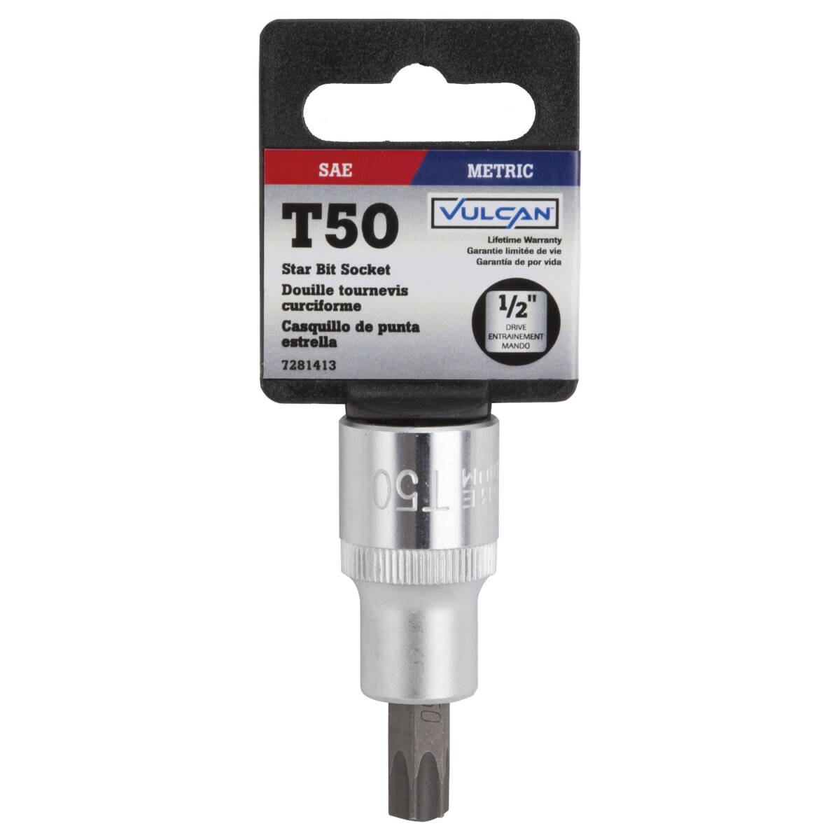 Vulcan 3505012414 Fractional Star Bit Socket, T50 Tip, 1/2 In Drive