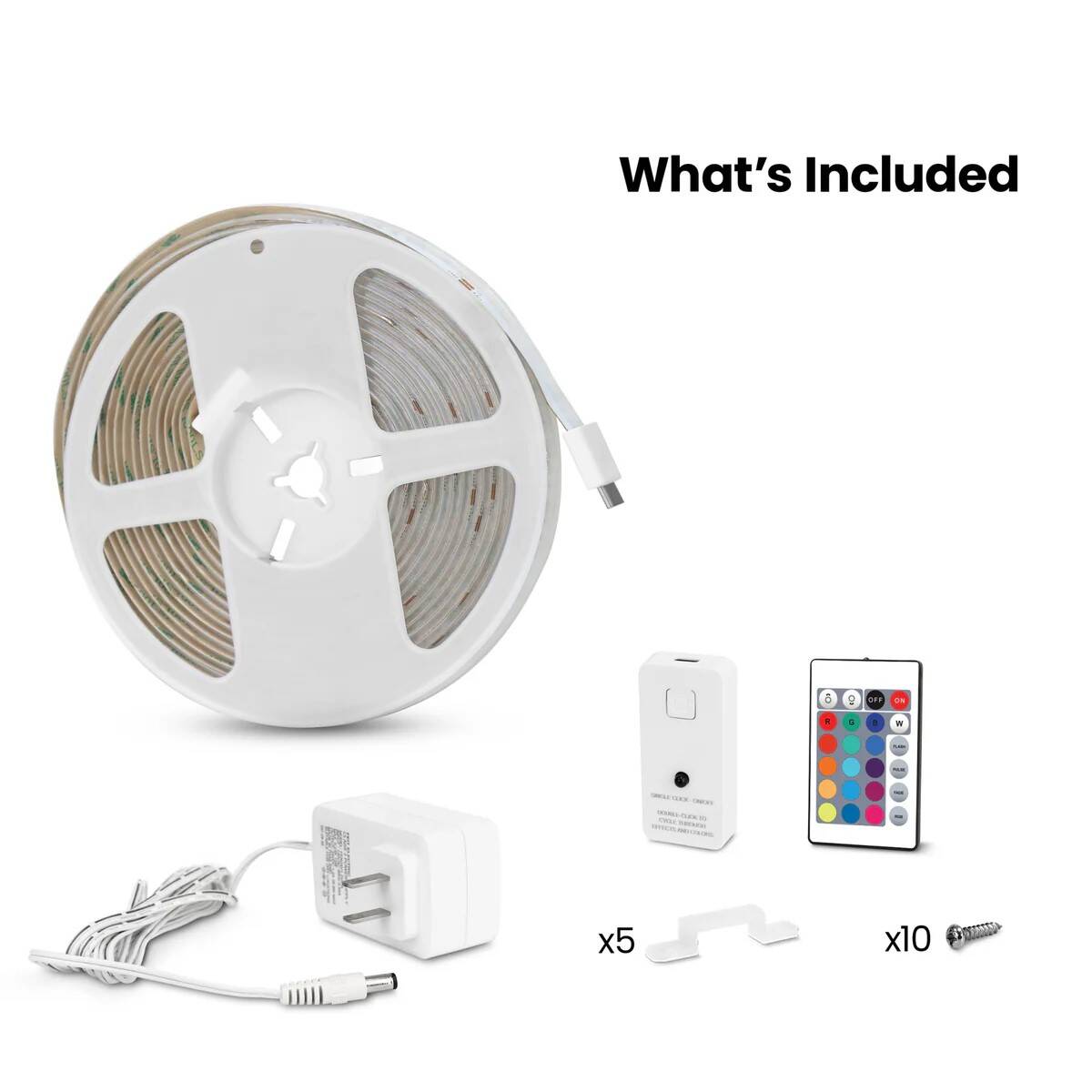 Non-Smart, Red, Green, Blue Tape Light, 20-Foot 4 Non-Smart, Red, Green, Blue Tape Light, 20-Foot
