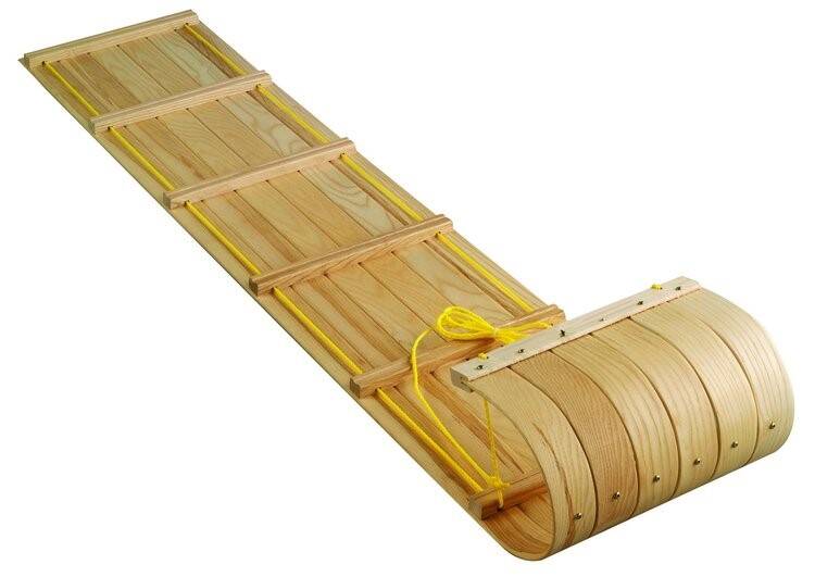 6-Foot Hardrock Maple Toboggan Sled with Tow Rope