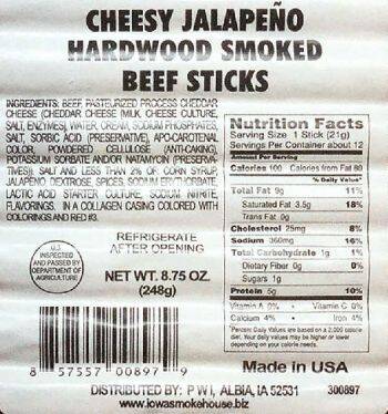 8-3/4-Ounce Hardwood Smoked Cheesy Jalepeno Beef Stick, 12-Pack 1 8-3/4-Ounce Hardwood Smoked Cheesy Jalepeno Beef Stick, 12-Pack