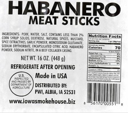 16-Ounce Habanero Meat Stick 2 16-Ounce Habanero Meat Stick