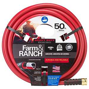 5/8-Inch X 50-Foot Red Polyester Female To Male Garden Hose
