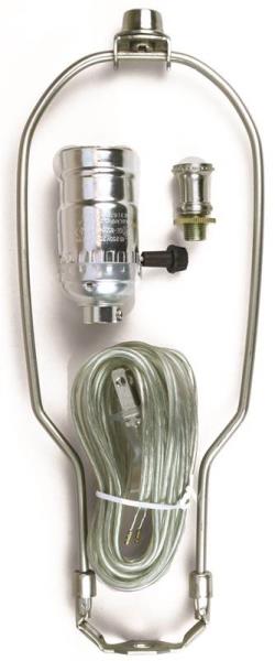 Make Or Repair Lamp Kit With Harp Brushed Pewter