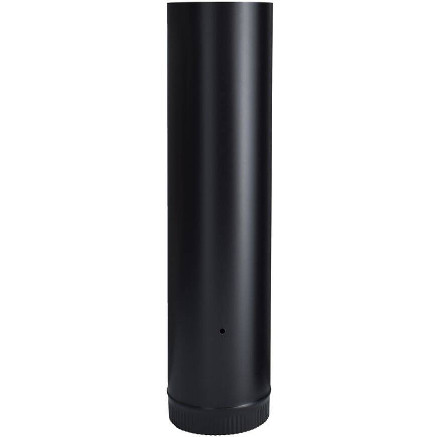 24-Inch Black Stove Pipe with Damper Holes