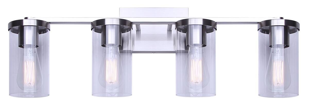 4-Light Britton Brushed Nickel Vanity Light Fixture 1 4-Light Britton Brushed Nickel Vanity Light Fixture