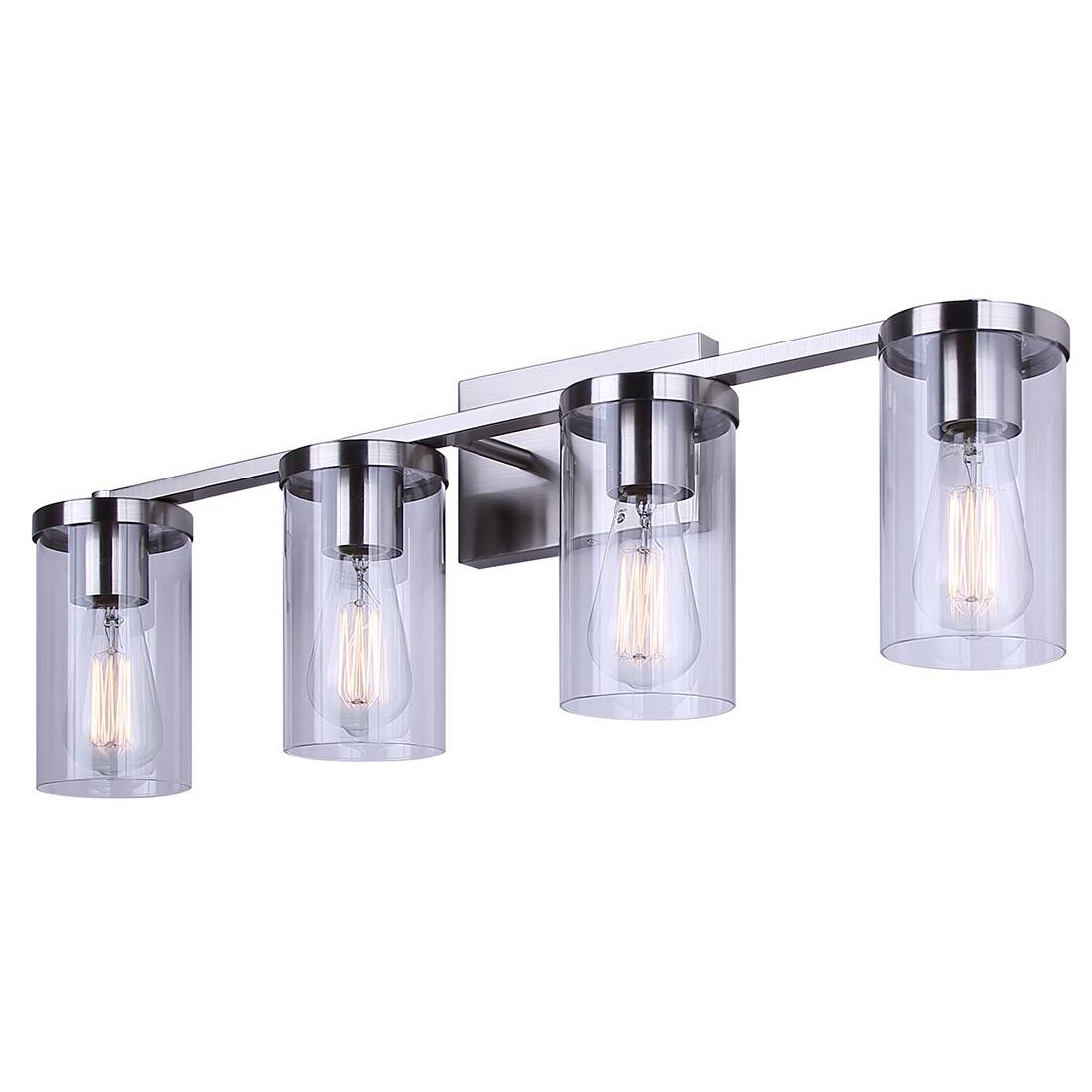 4-Light Britton Brushed Nickel Vanity Light Fixture 6 4-Light Britton Brushed Nickel Vanity Light Fixture