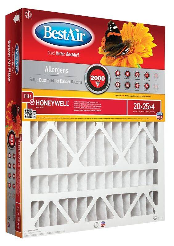 20-Inch X 25-Inch X 4-Inch Pleated Air Filter 1 20-Inch X 25-Inch X 4-Inch Pleated Air Filter