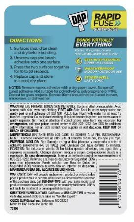 0.56 Ounce Rapid Fuse All-Purpose Super Glue 1 0.56 Ounce Rapid Fuse All-Purpose Super Glue