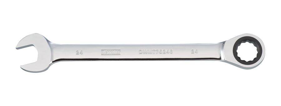 24-mm Head, 12-Point, Chrome, Ratcheting Combination Wrench 1 24-mm Head, 12-Point, Chrome, Ratcheting Combination Wrench