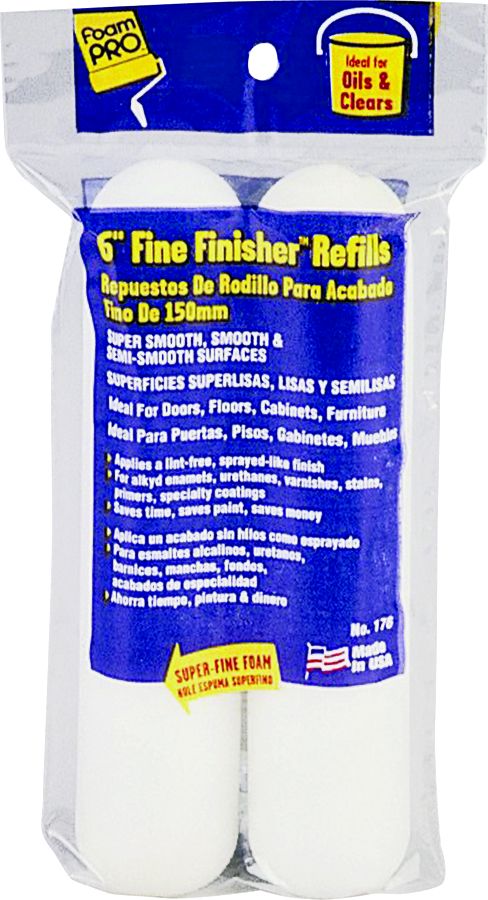 6-Inch Roller, 3/8-Inch Nap Fine Finish Mini Roller Refill, 2-Pack 1 6-Inch Roller, 3/8-Inch Nap Fine Finish Mini Roller Refill, 2-Pack