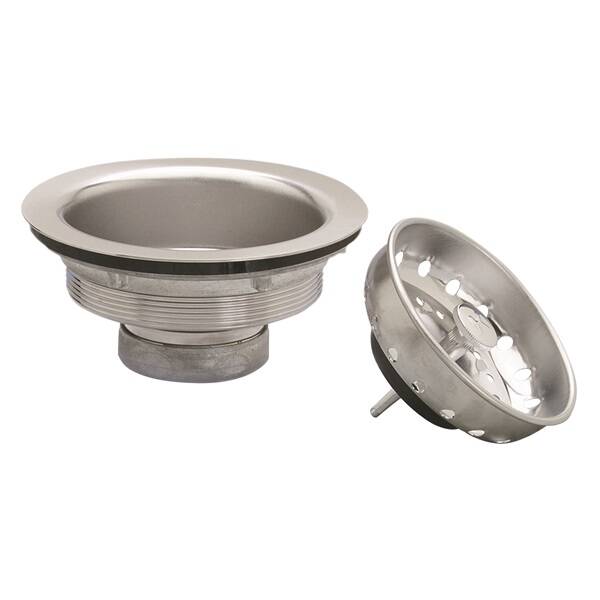 Basket Strainer With Fixed Stick Post, Stainless Steel, Chrome