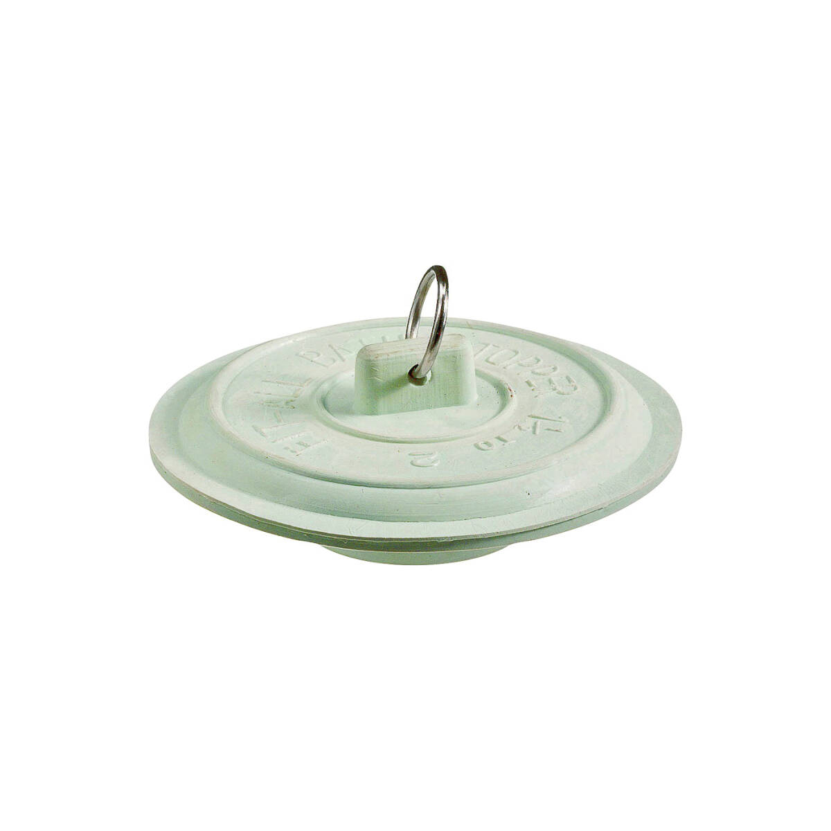 Tub Stopper With Ring, Rubber, White, For Laundry And Bathtubs With 1-1/2 To 2 In Drain