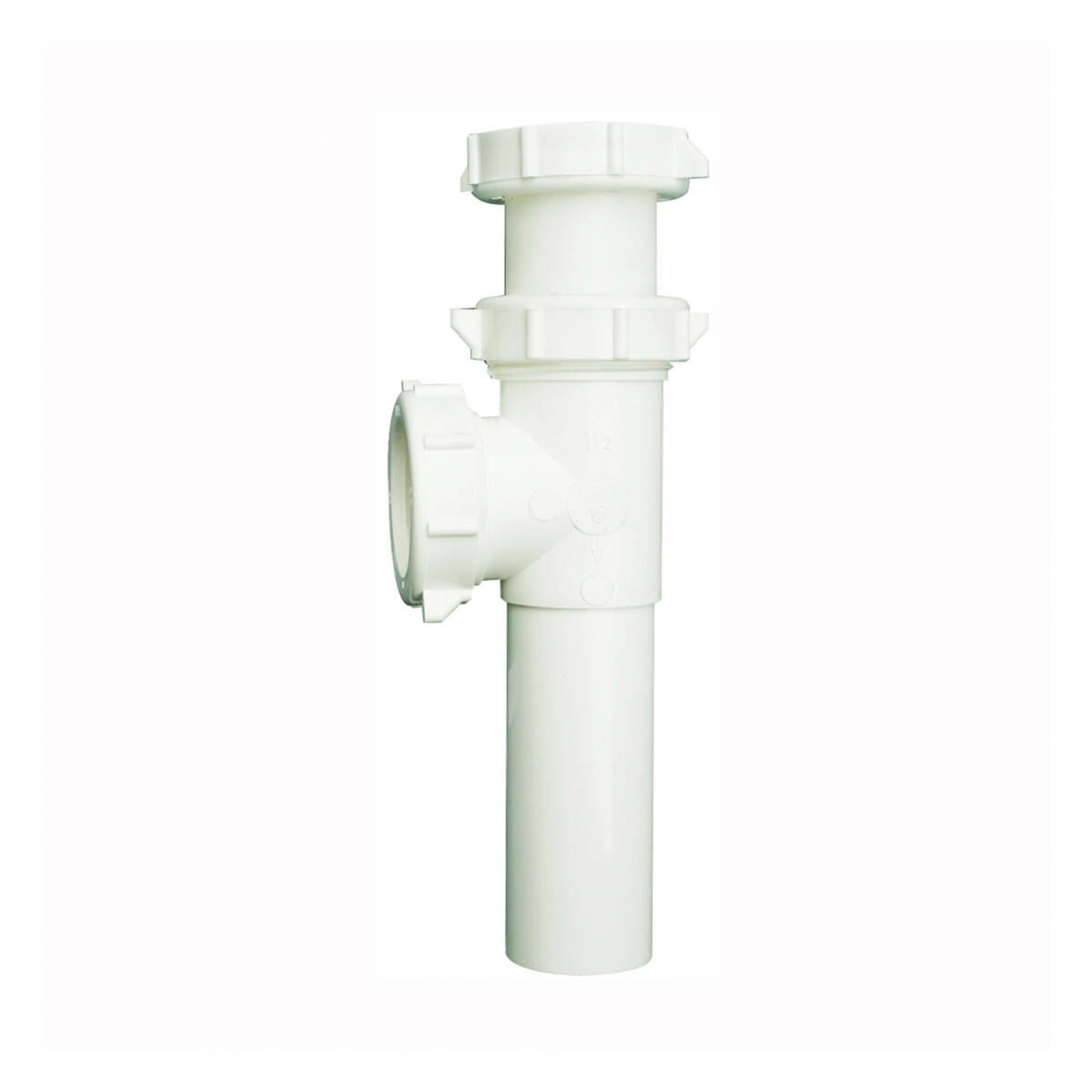 Master End Outlet And Tailpiece, 1-1/2-Inch Run, Slip Joint Run Connection, 1-1/2-Inch Branch, White