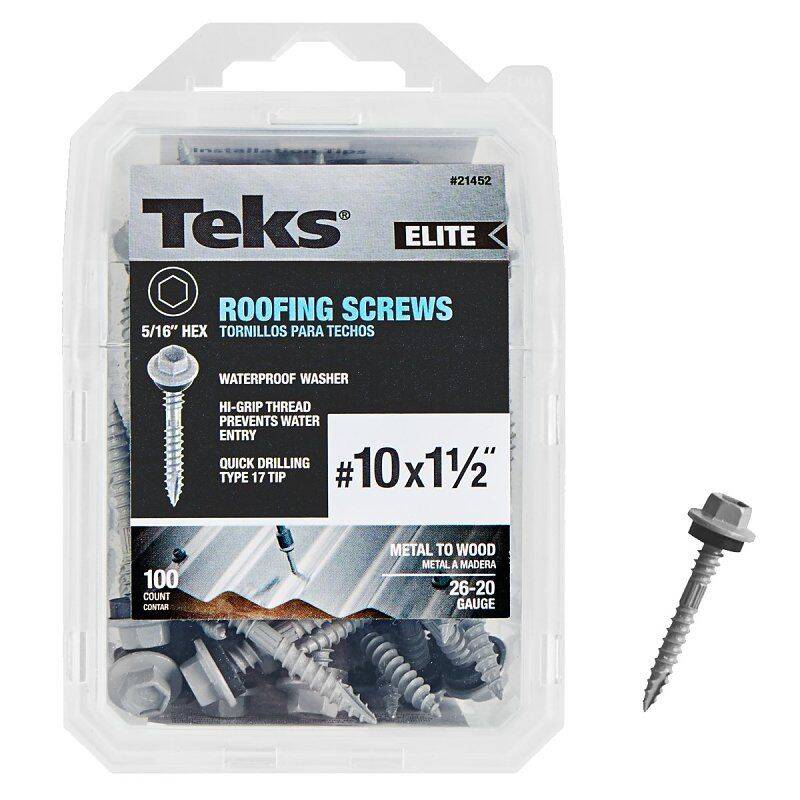 1-1/2-Inch Elite Series 21452 Hex Drive Washer Head Roofing Screw Pack Of 100 1 1-1/2-Inch Elite Series 21452 Hex Drive Washer Head Roofing Screw Pack Of 100