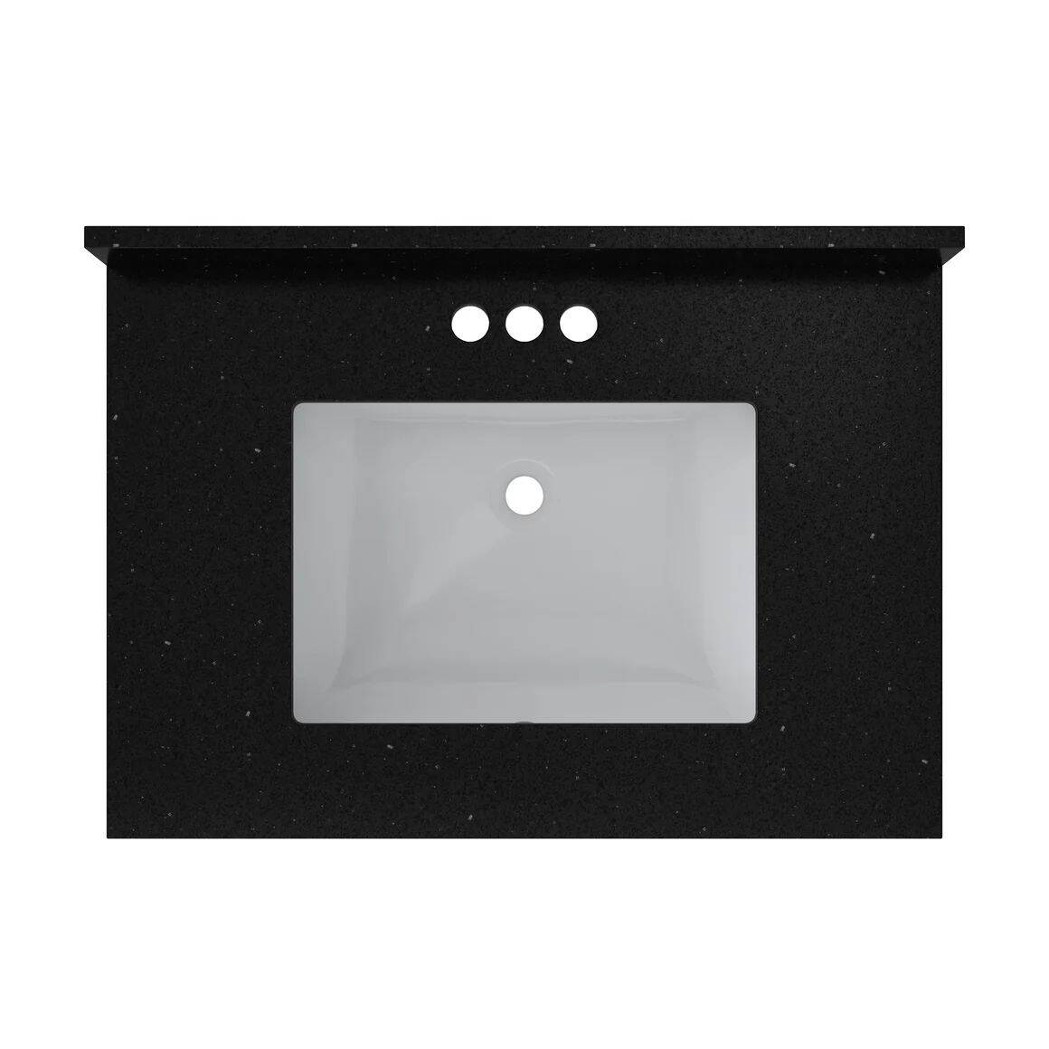 25-Inch x 22-Inch Black Galaxy Granite Vanity Top