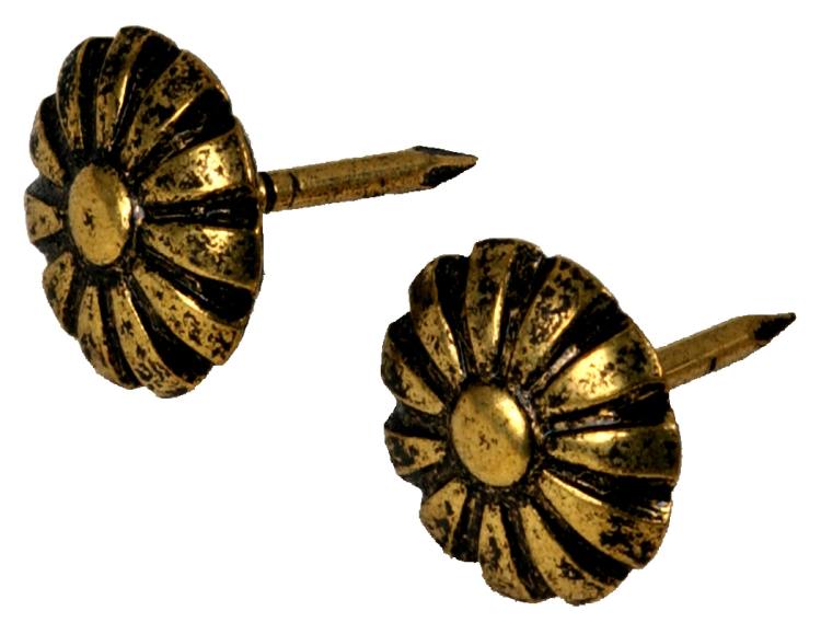Antique Brass Furniture Nail, 25-Pack, 1/2\