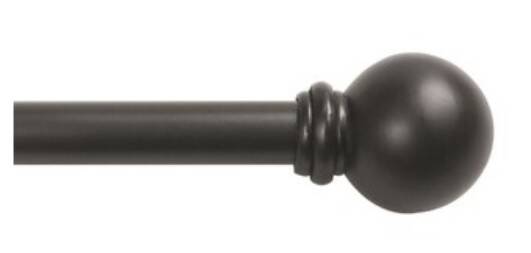 5/8-Inch X 48-86-Inch Black Ball End Cafe Rod 9 5/8-Inch X 28-48-Inch Black Ball End Cafe Rod