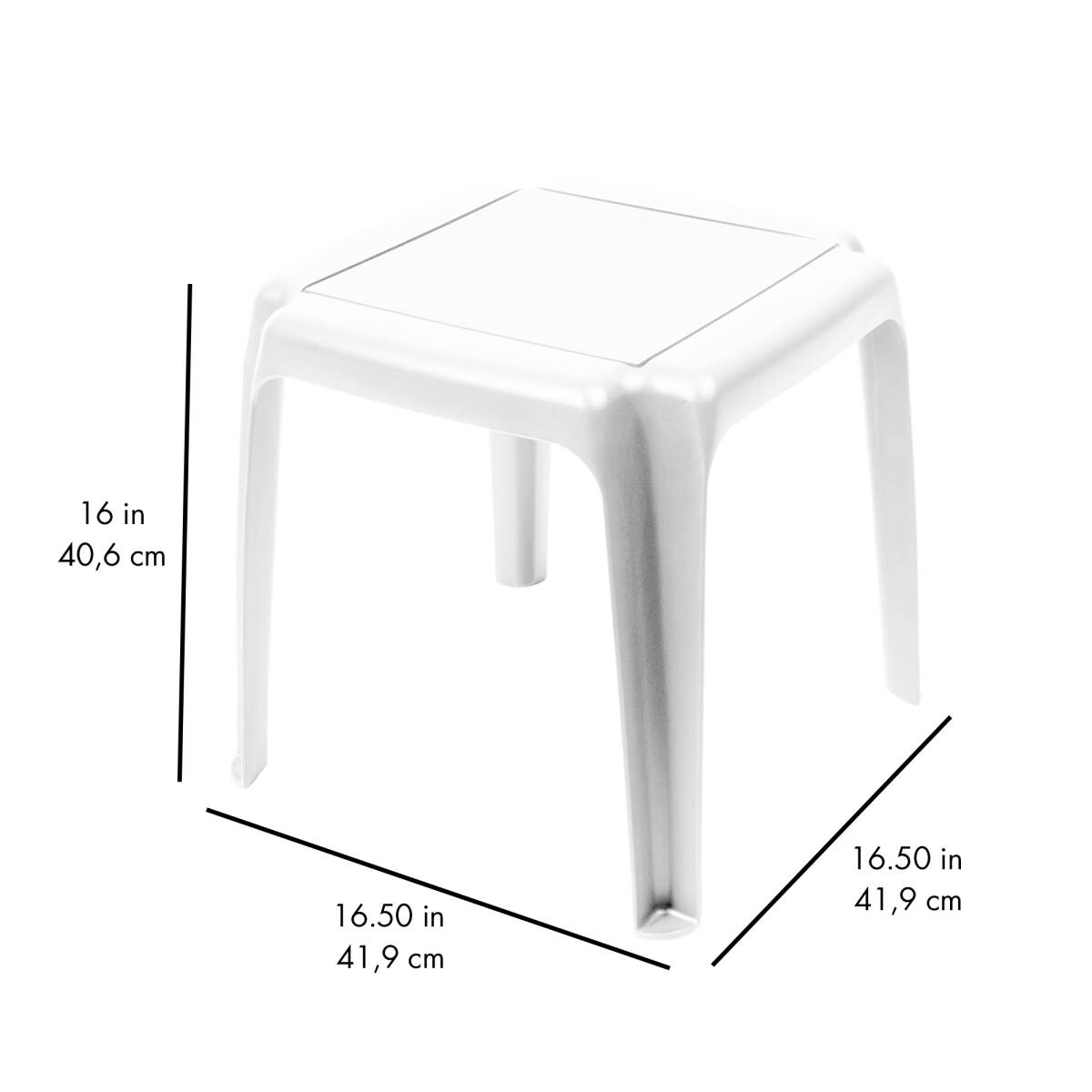 Santa Fe White Resin Stacking Side Table