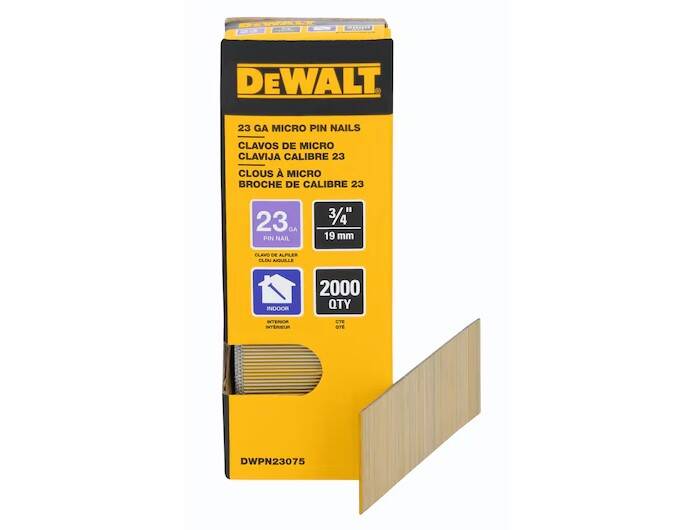 Dewalt 1-1/2 Inch 23-Gauge Pin Nail Chisel Point 2,000 Pack 2 Dewalt 1-1/2 Inch 23-Gauge Pin Nail Chisel Point 2,000 Pack