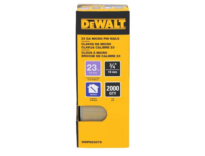 Dewalt 1-1/2 Inch 23-Gauge Pin Nail Chisel Point 2,000 Pack 3 Dewalt 1-1/2 Inch 23-Gauge Pin Nail Chisel Point 2,000 Pack