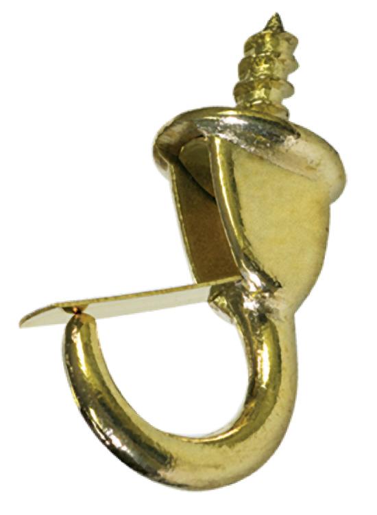 7/8-Inch Brass - Safety Cup Hook With Clip 1 7/8-Inch Brass - Safety Cup Hook With Clip