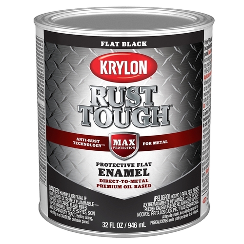 Quart Flat Black Krylon Rust Tough Max Protection 1 Quart Flat Black Krylon Rust Tough Max Protection