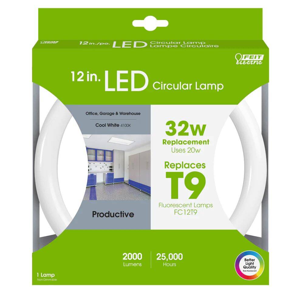 20-Watt Equivalent T9 G10Q Cool White Non-Dimmable Circular LED Linear Light Tube, 1-Pack