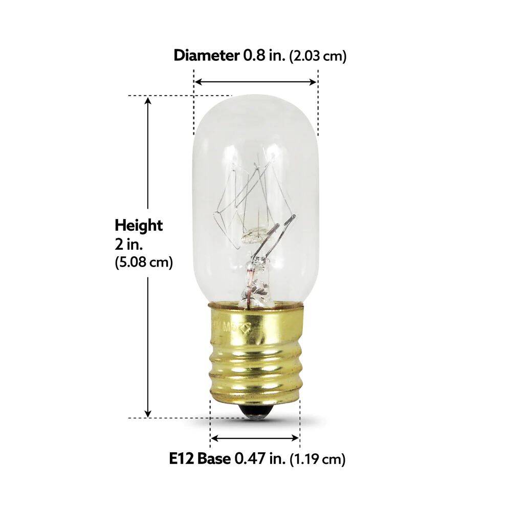 15-Watt T7 E12-Candelabra Clear Dimmable Appliance Incandescent Bulb, 1-Pack