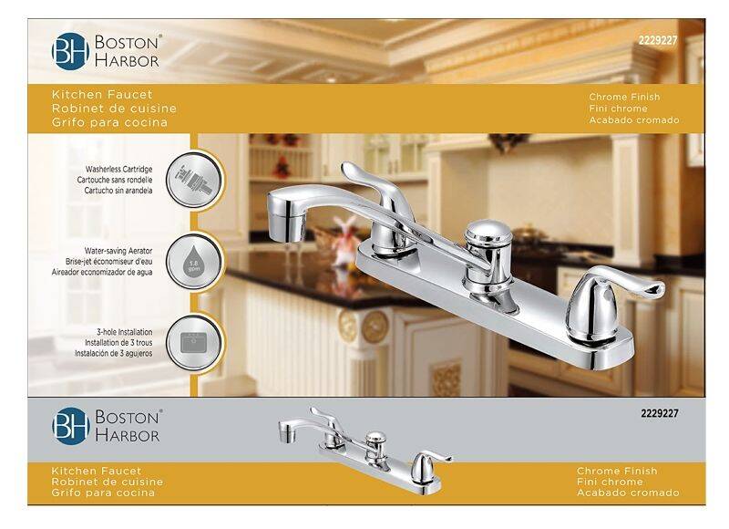 Chrome 2-Handle Kitchen Faucet