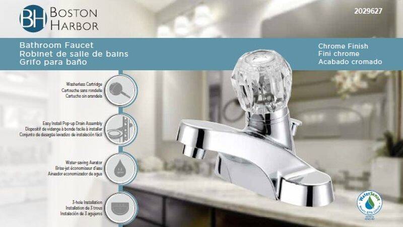 Chrome Plated 1-Handle Lavatory Faucet, 4-Inch Centerset