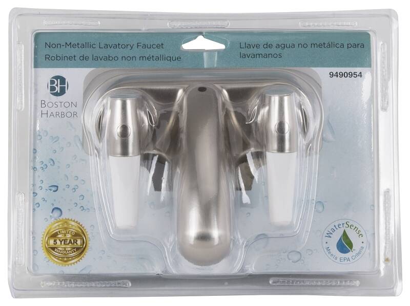 Brushed Nickel 2-Handle Bathroom Sink Faucet With Pop-Up Drain
