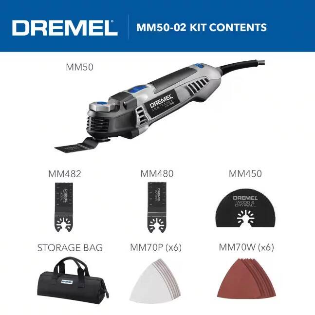 Dremel Multi-Max Mm50-01 Corded Oscillating Tool Kit with 16 Acessories and Storage Bag