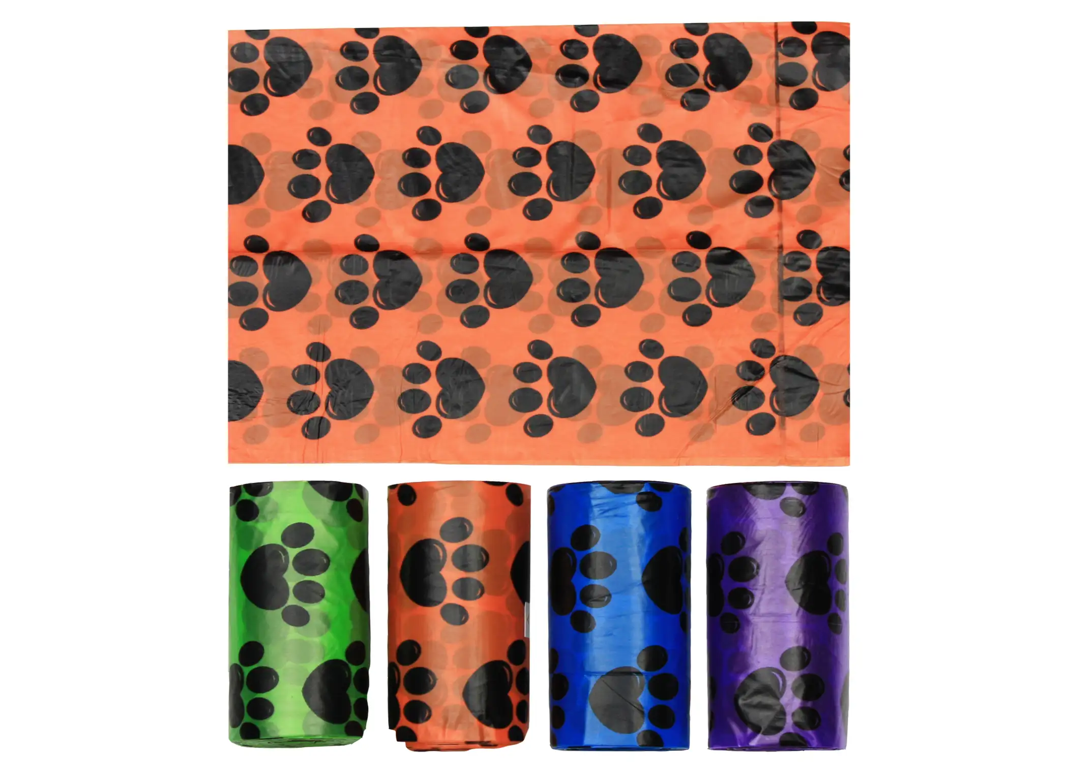 Paw Print Refill Waste Bags, 8-Pack, 15-Bags Per Roll