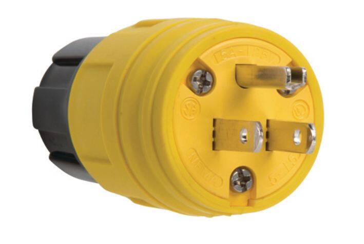 Yellow Watertight Straight Blade Plug