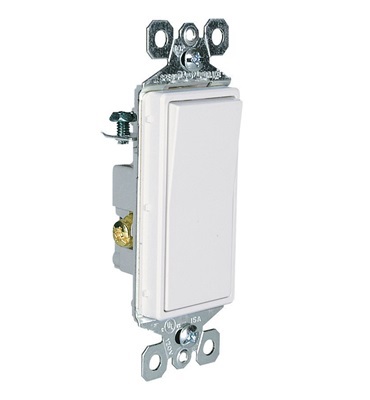 White TradeMaster 3-Way Illuminated Decorator Switch 1 radiant® TradeMaster White 3-Way Illuminated Decorator Rocker Switch