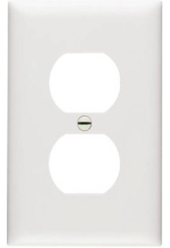 1 Gang Duplex Receptacle White Wall Plate