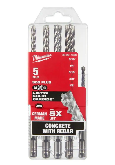 MX4™ 4-Cutter SDS PLUS Rotary Hammer Drill Bit 5-Piece 2 MX4™ 4-Cutter SDS PLUS Rotary Hammer Drill Bit 5-Piece