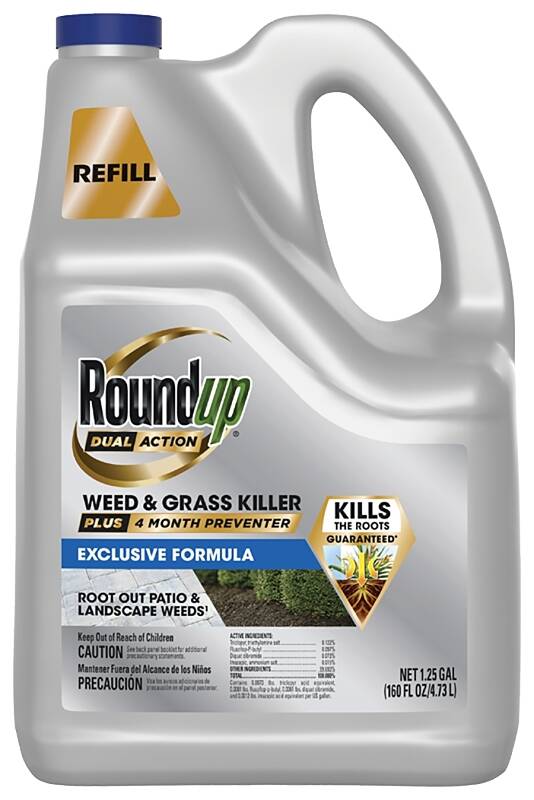 Roundup 1.25-Gallon Dual Action Weed and Grass Killer Plus 4 Month Preventer Refill
