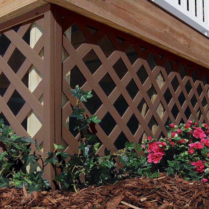 4 X 8-Foot Brazilian Walnut Finish Classic Diamond Vinyl Lattice