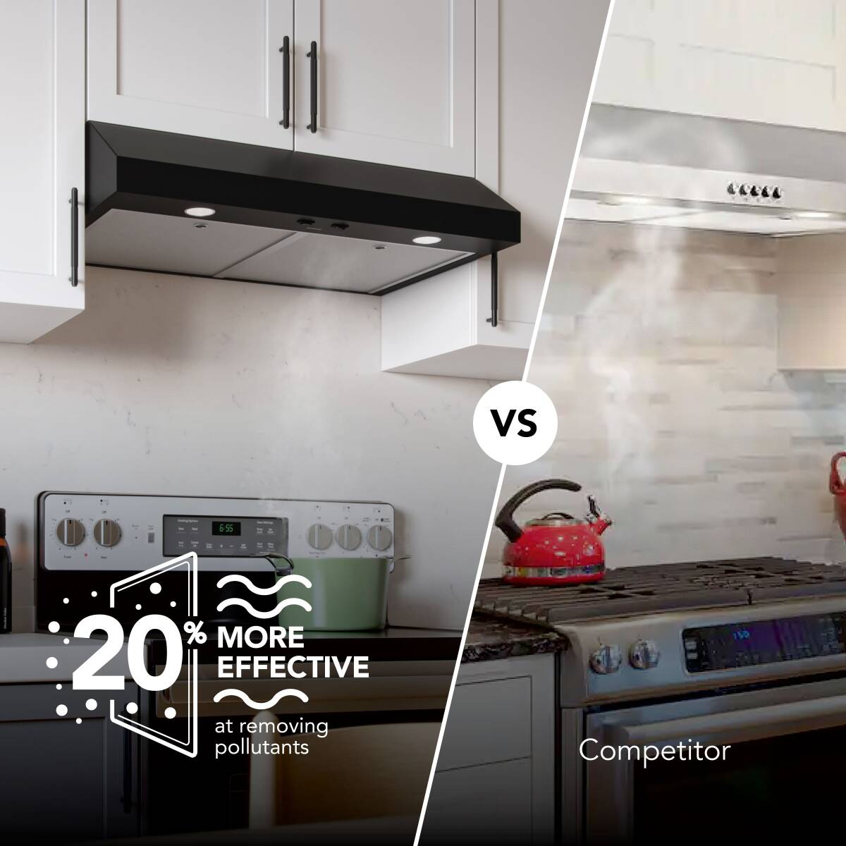 30-Inch 350 CFM Black Under Cabinet Range Hood