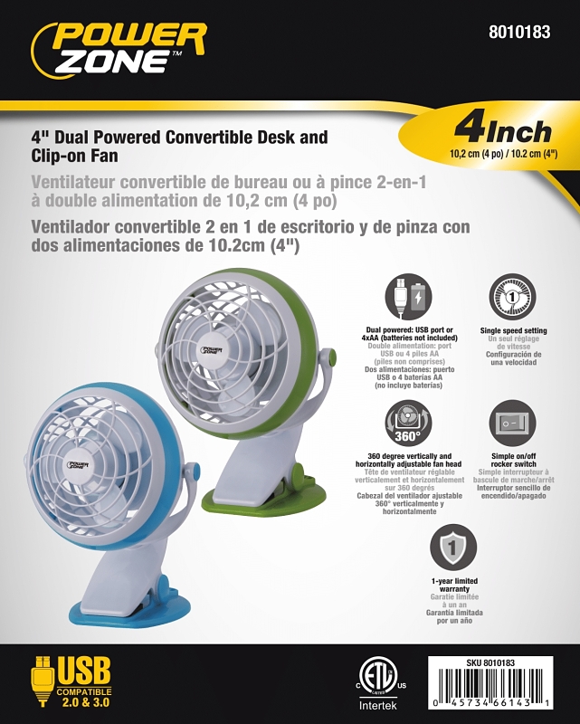 Desk And Clip On Fan