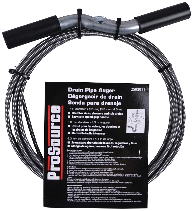 1/4-Inch 15-Foot Drain Pipe Auger