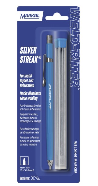 Silver-Streak Round Metal Marker Holder With 6 Refills 4 Silver-Streak Round Metal Marker Holder With 6 Refills