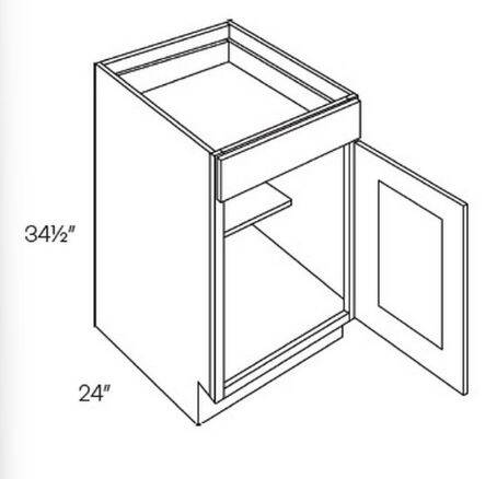 15-Inch, Luxor, White, Base Cabinet