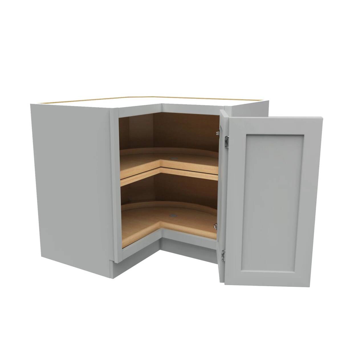 36-Inch X 34-1/2-Inch X 24-Inch, Luxor, Misty Grey, Lazy Susan Corner Base Cabinet 4 36-Inch X 34-1/2-Inch X 24-Inch, Luxor, Misty Grey, Lazy Susan Corner Base Cabinet