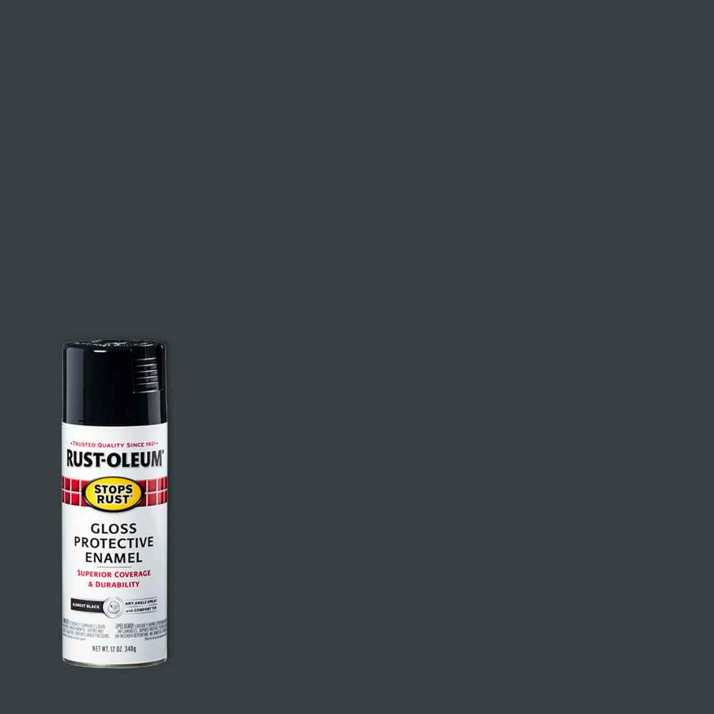 12-Ounce Gloss Ink Black Stops Rust Spray Paint and Brush-On Paint 2 12-Ounce Gloss Ink Black Stops Rust Spray Paint and Brush-On Paint
