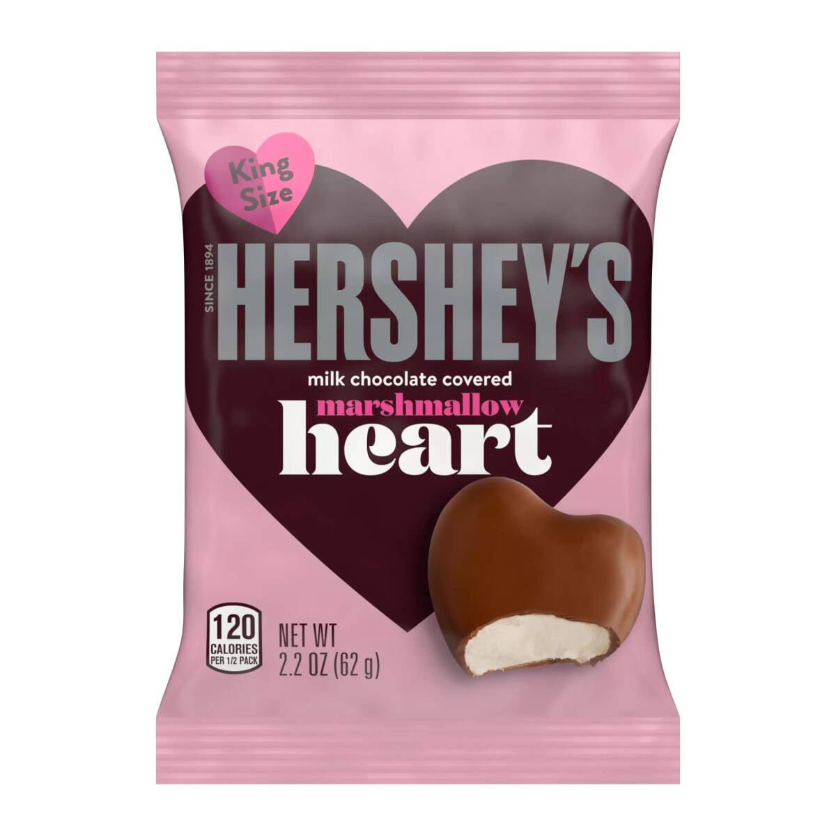 2.2-Ounce King Size Milk Chocolate Marshmallow Heart 1 2.2-Ounce King Size Milk Chocolate Marshmallow Heart