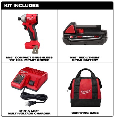1/4-Inch Hex M18™ Cordless Brushless Compact Impact Driver 1-Battery Kit 1 1/4-Inch Hex M18™ Cordless Brushless Compact Impact Driver 1-Battery Kit