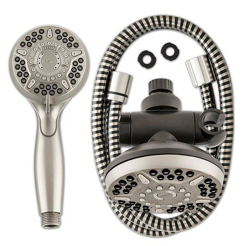 Brushed Nickel Dual Shower System With Powerpulse Massage