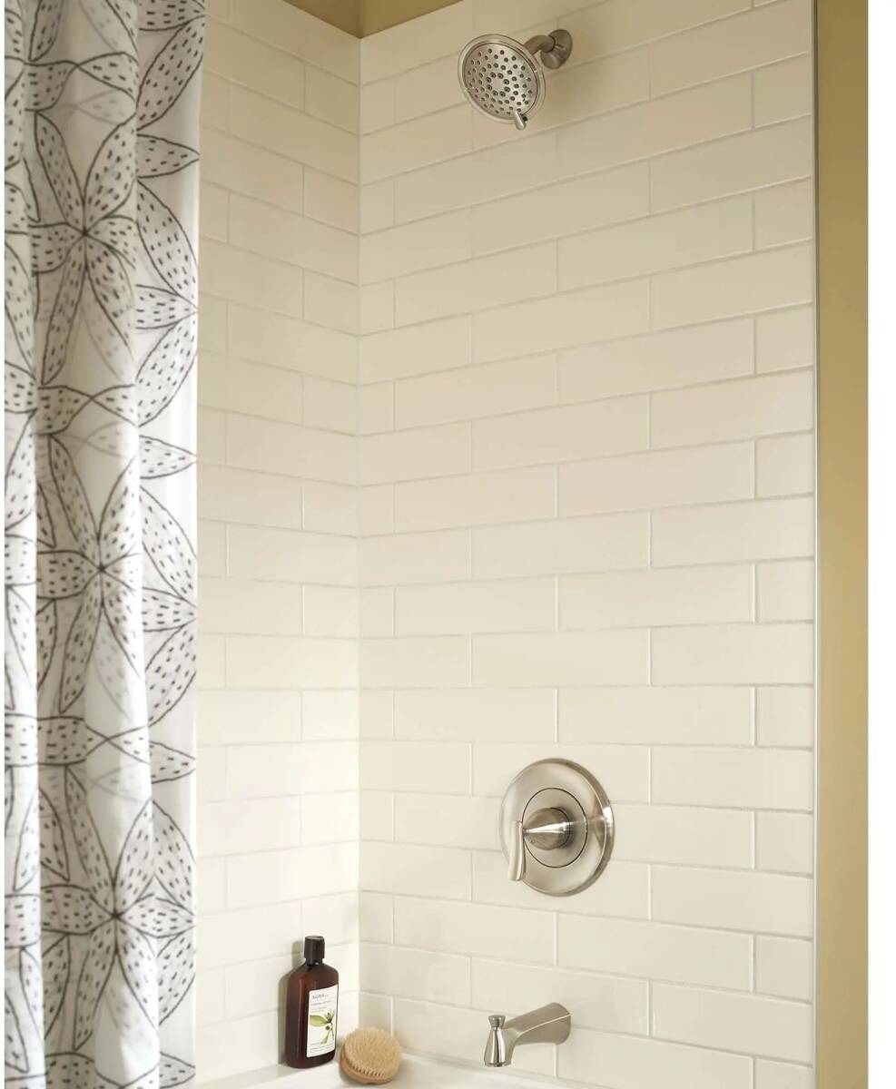 Chatfield® Brushed Nickel 1-Handle Tub & Shower Trim Kit - 3-Function Showerhead, 1.8 GPM, Pressure Balance Valve Included 1 Chatfield® Brushed Nickel 1-Handle Tub & Shower Trim Kit - 3-Function Showerhead, 1.8 GPM, Pressure Balance Valve Included